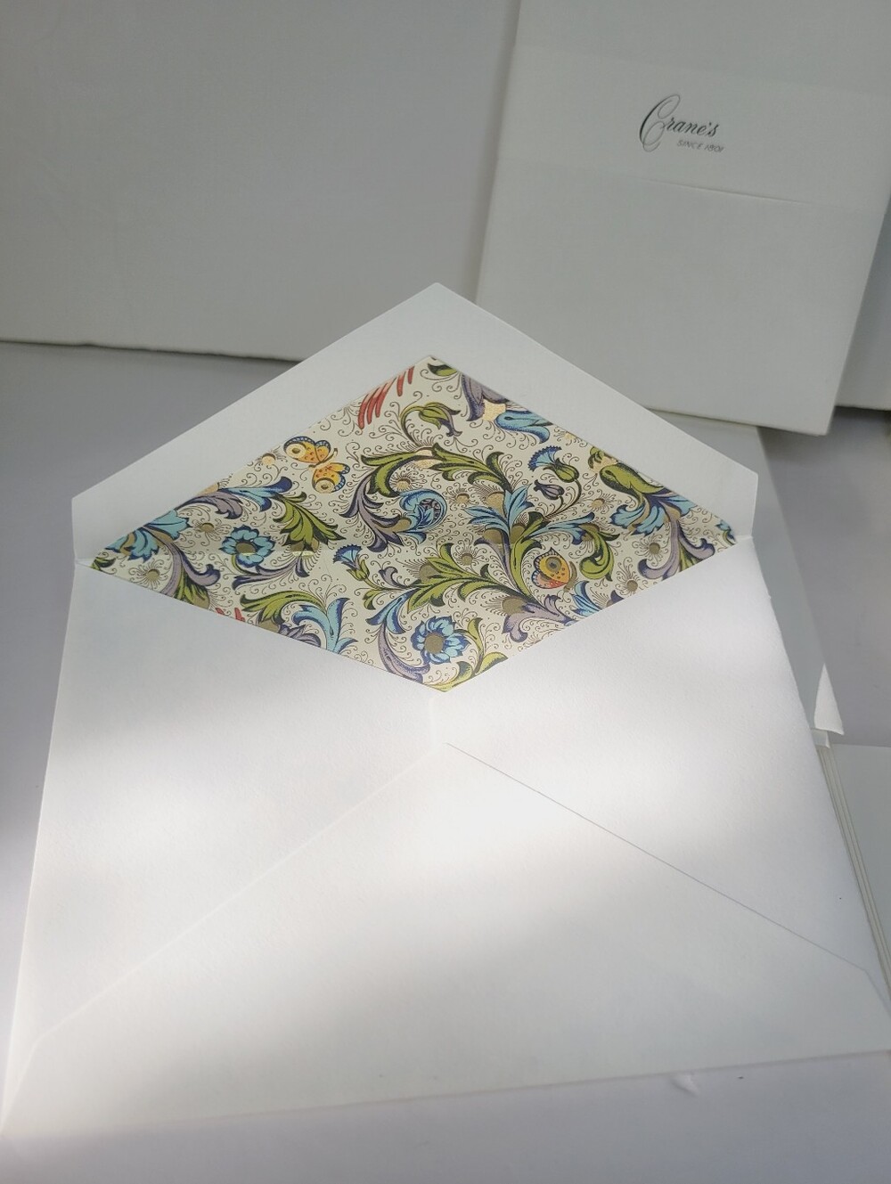 19 Crane's Derative Floral Lined Interior Envelopes 14 Writing Card Stationery